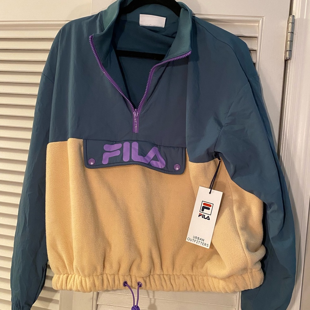 NWT FILA/UO track jacket w Sherpa detail, size XL